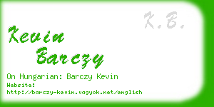 kevin barczy business card